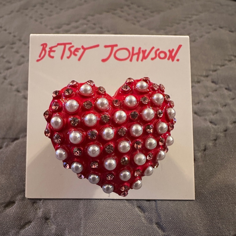 Betsey Johnson Heart Gem Ring